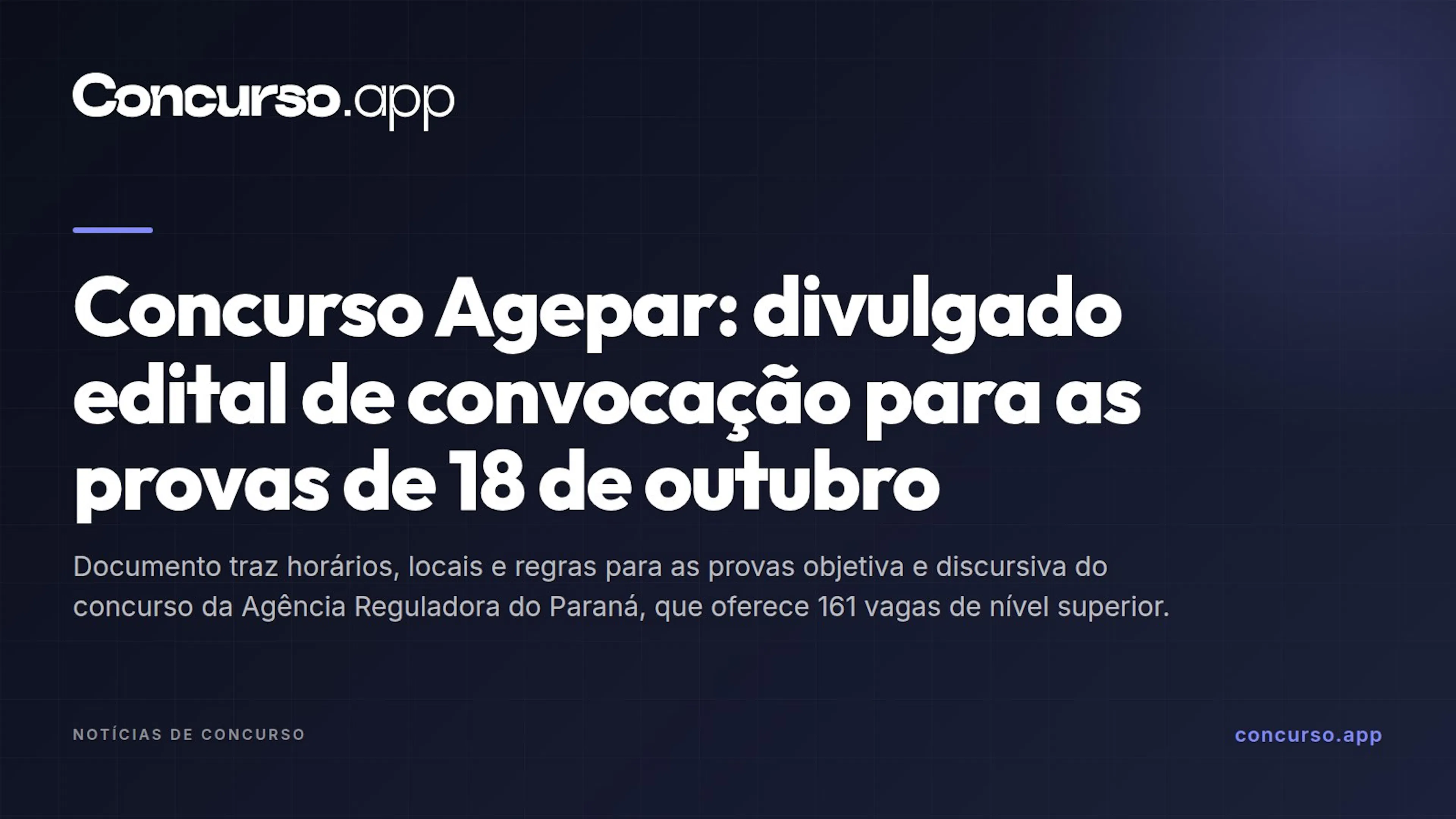 Concurso Agepar: divulgado edital de convocação para as provas de 18 de outubro
