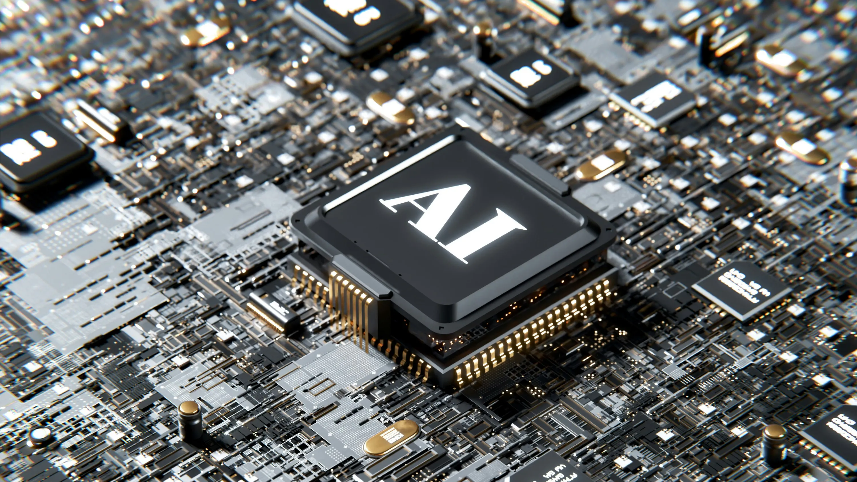 AI chip on circuit board