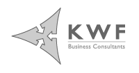 A gray KWF logo.