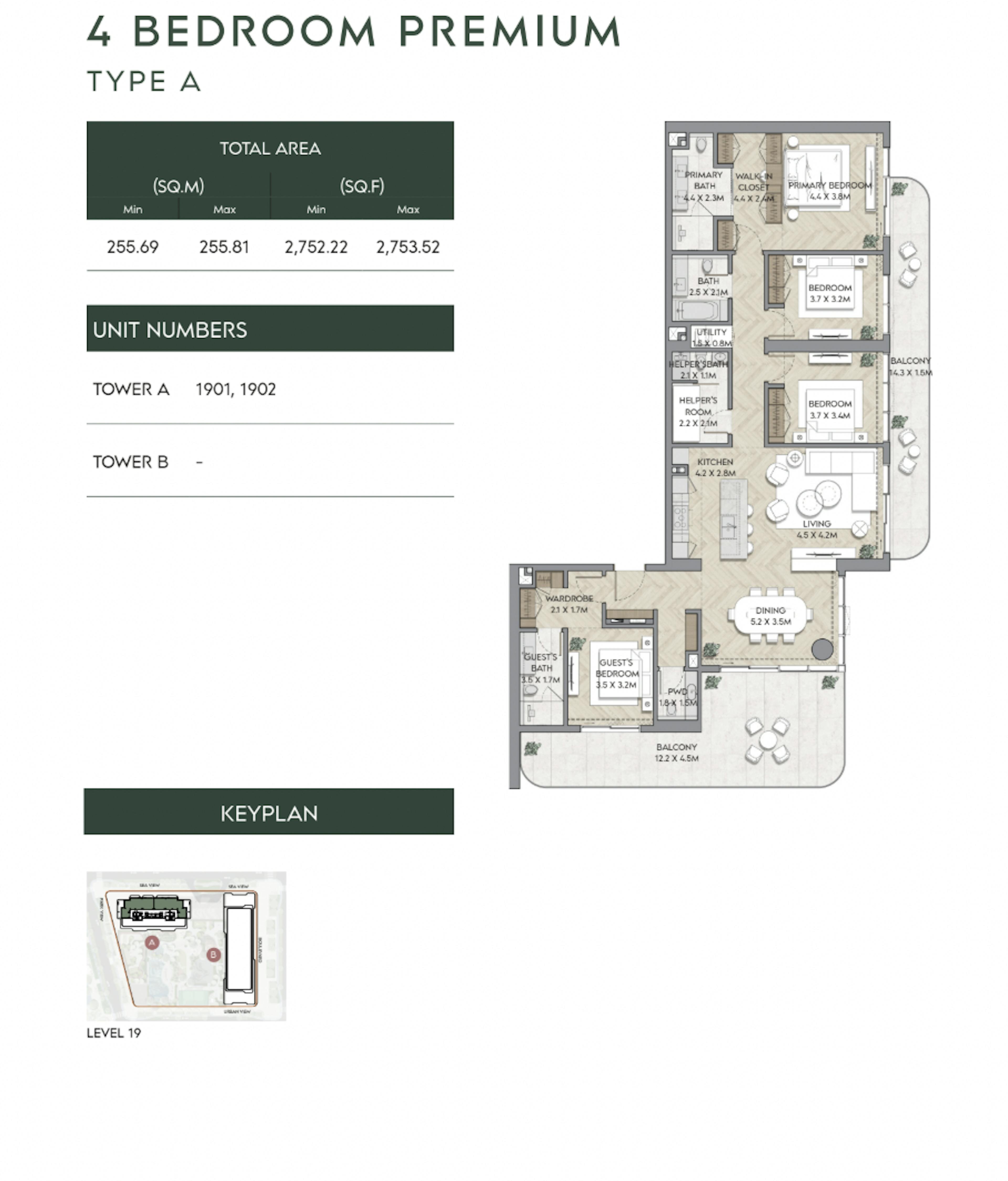 Mina Nura 4 Bedroom Premium Type A Floor Plan