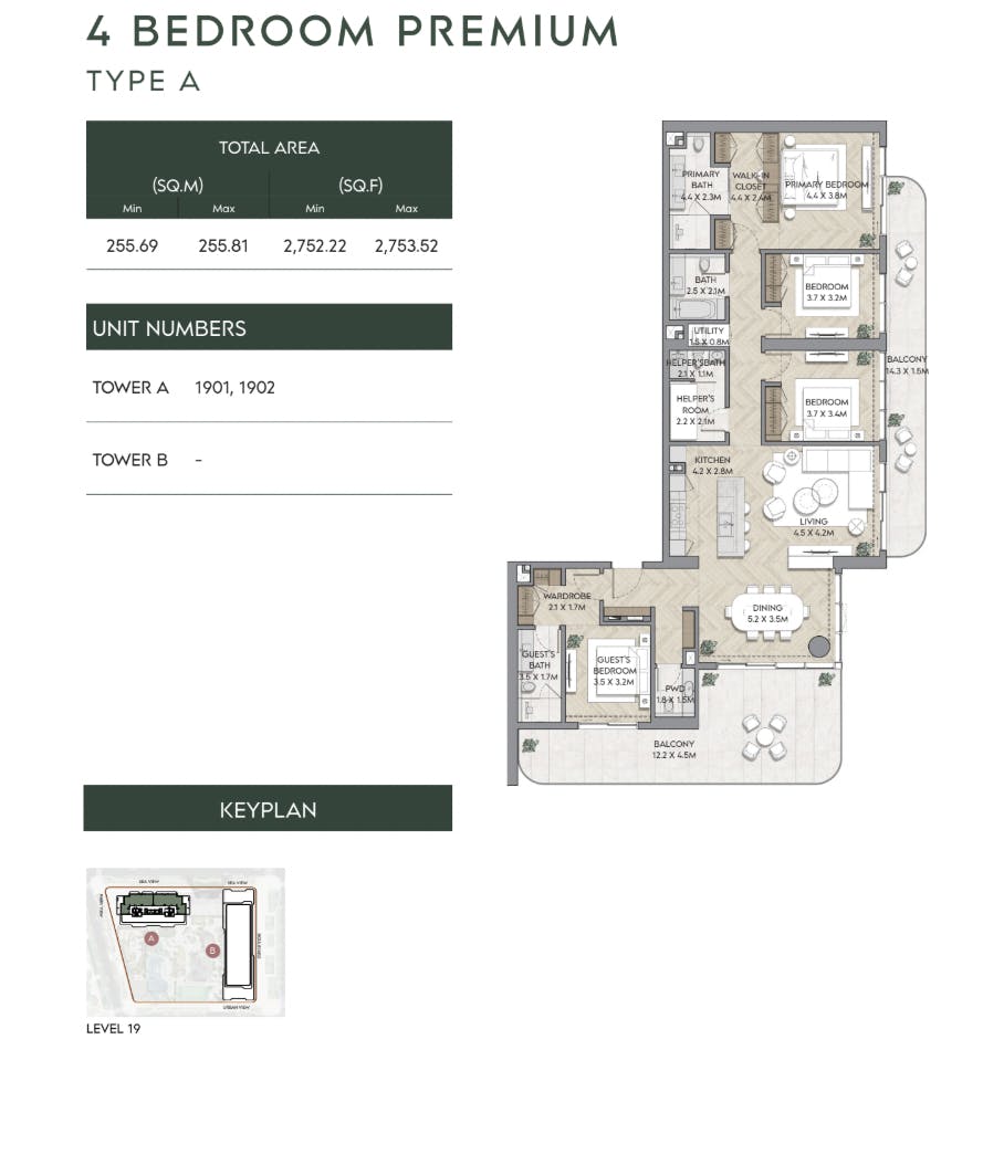 Mina Nura 4 Bedroom Premium Type A Floor Plan