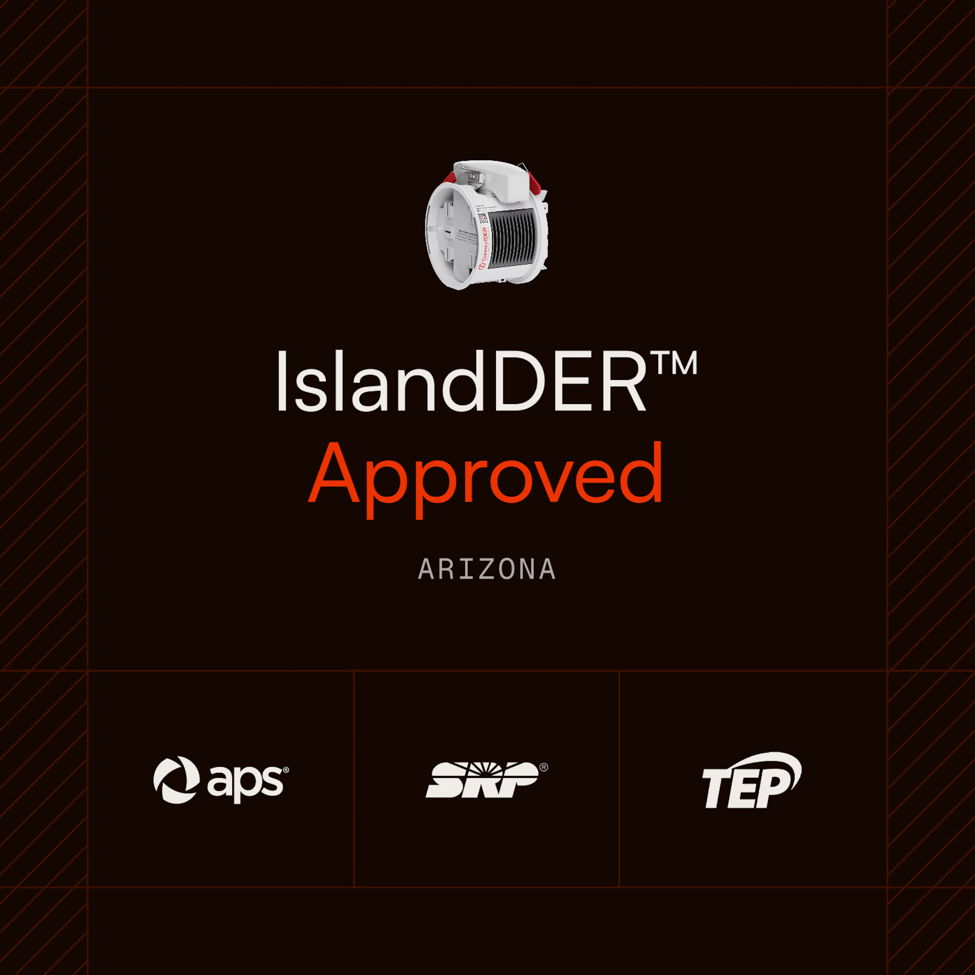 ConnectDER IslandDER™ meter collar approved by Arizona utilities SRP, APS, and TEP
