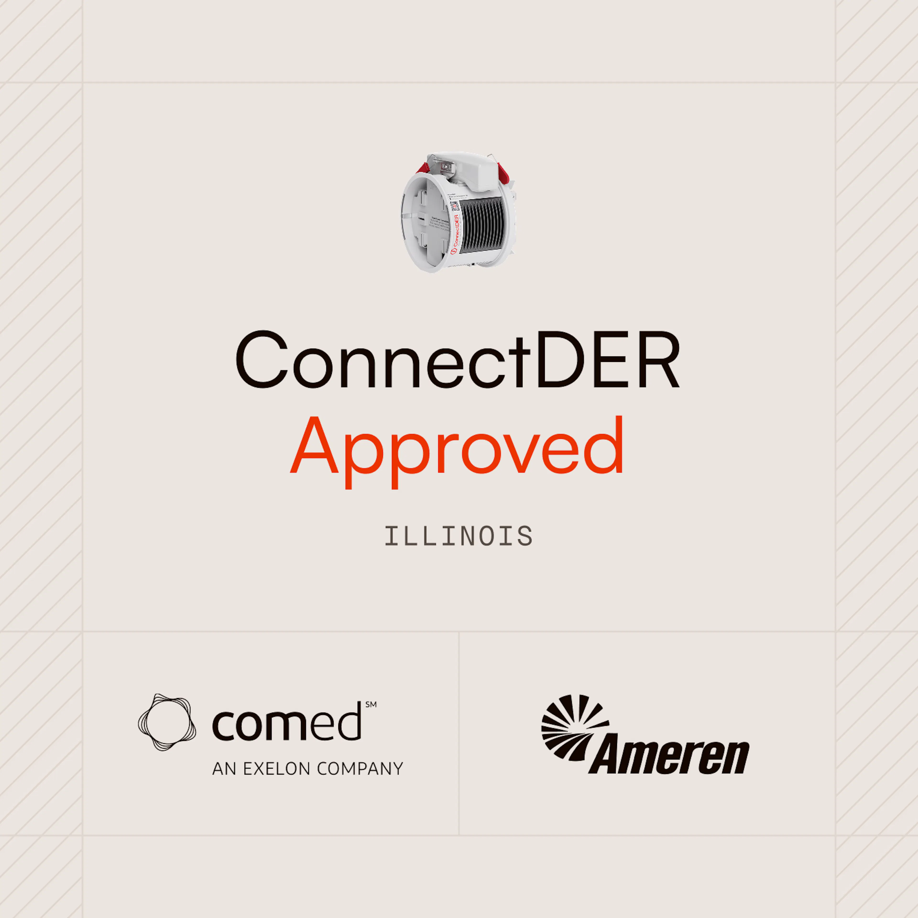ConnectDER IslandDER™ meter collar approved by Illinois utilities Ameren and ComEd.