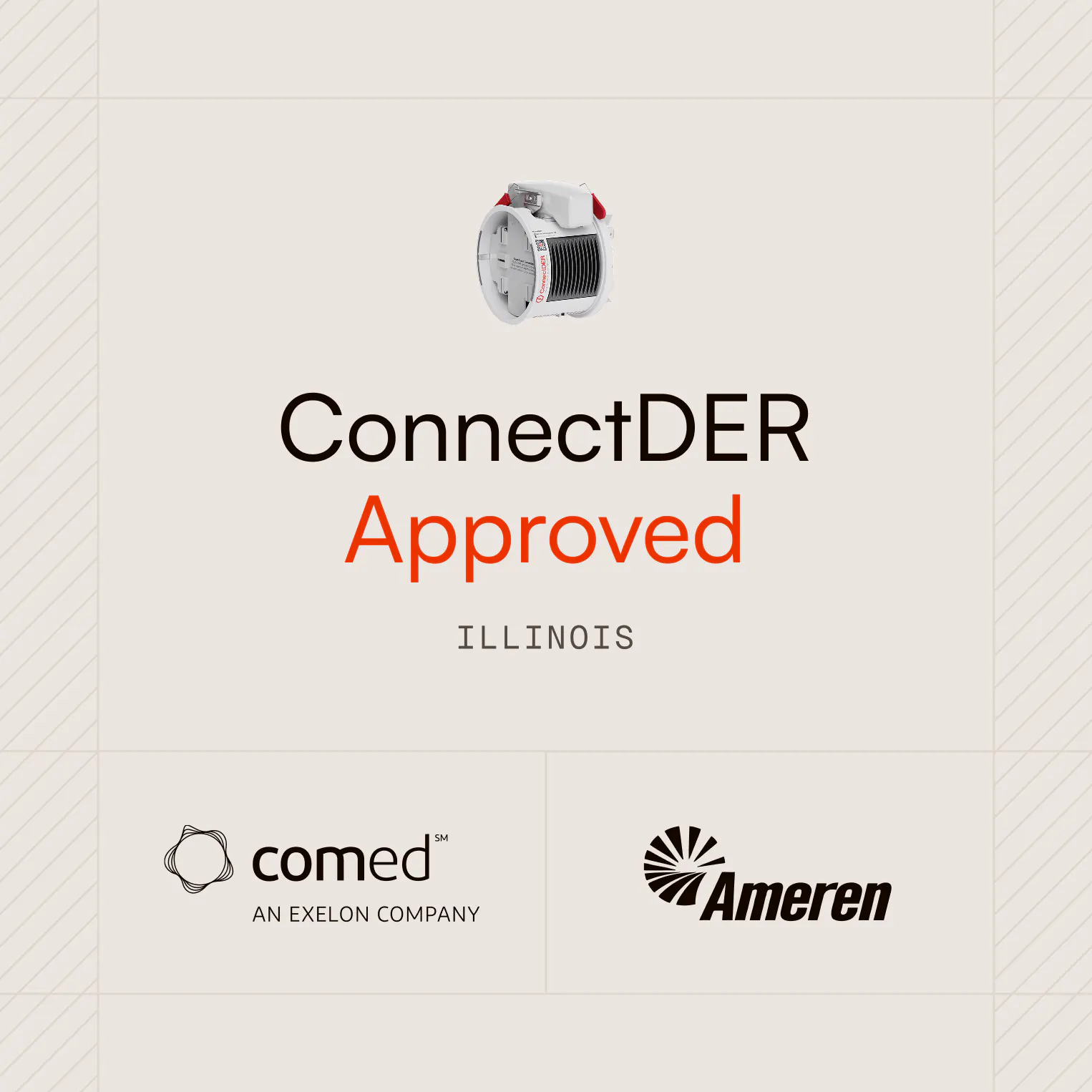 ConnectDER IslandDER™ meter collar approved by Illinois utilities Ameren and ComEd.