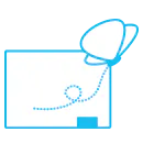Thinking beyond the classroom icon, butterfly floating from a whiteboard