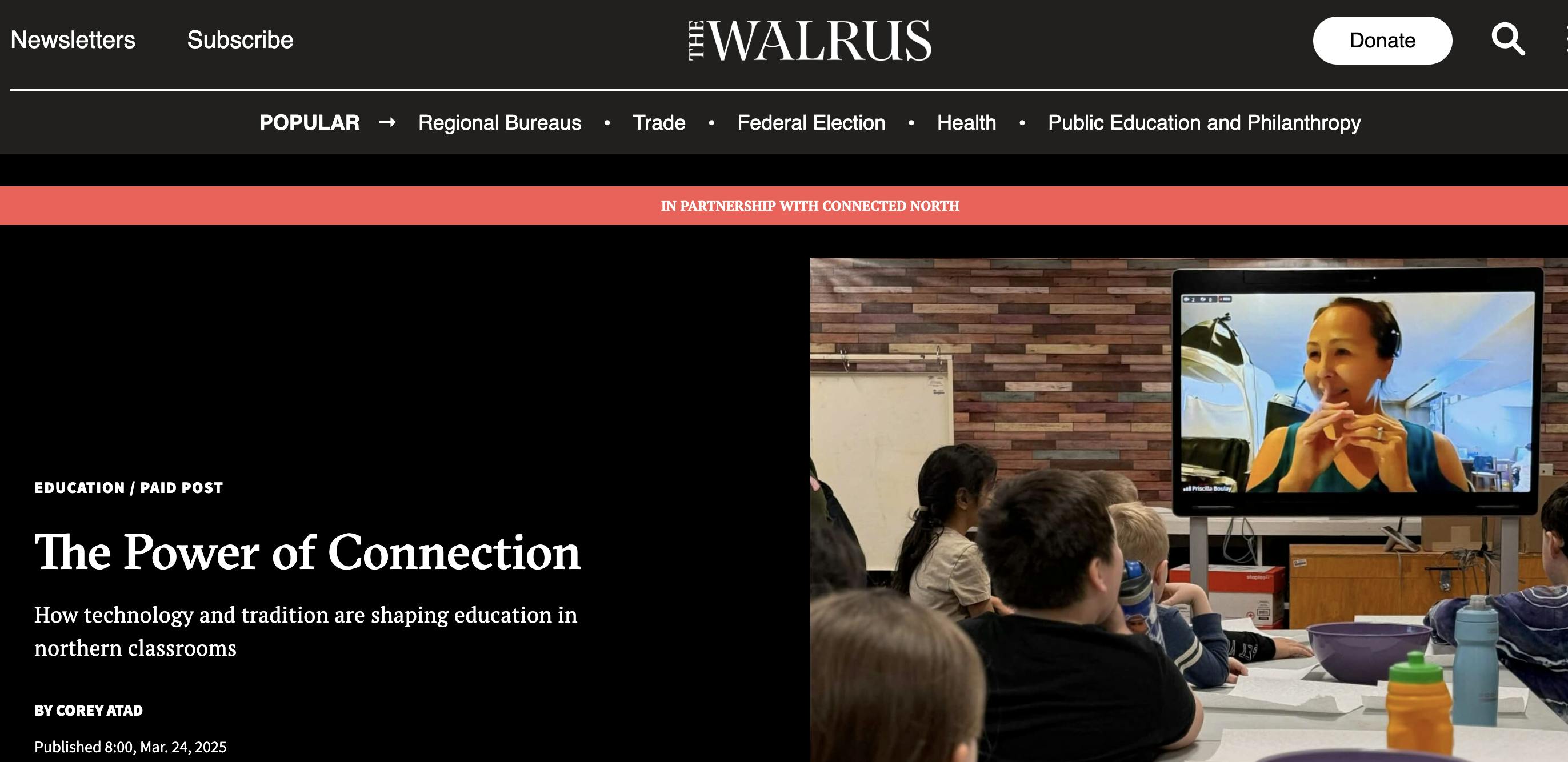 Walrus magazine article titled "The Power of Connection"