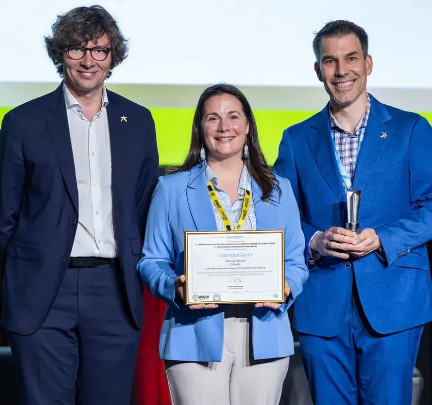 Receiving the WSIS Prizes Champion Award
