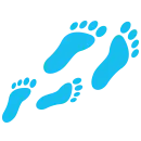 Role Models icon, footprints following larger footprints