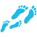 Role Models icon, footprints following larger footprints