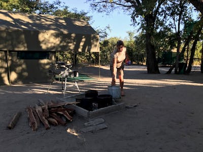David Lawrence and Sue Allen: base camp in the Okavango