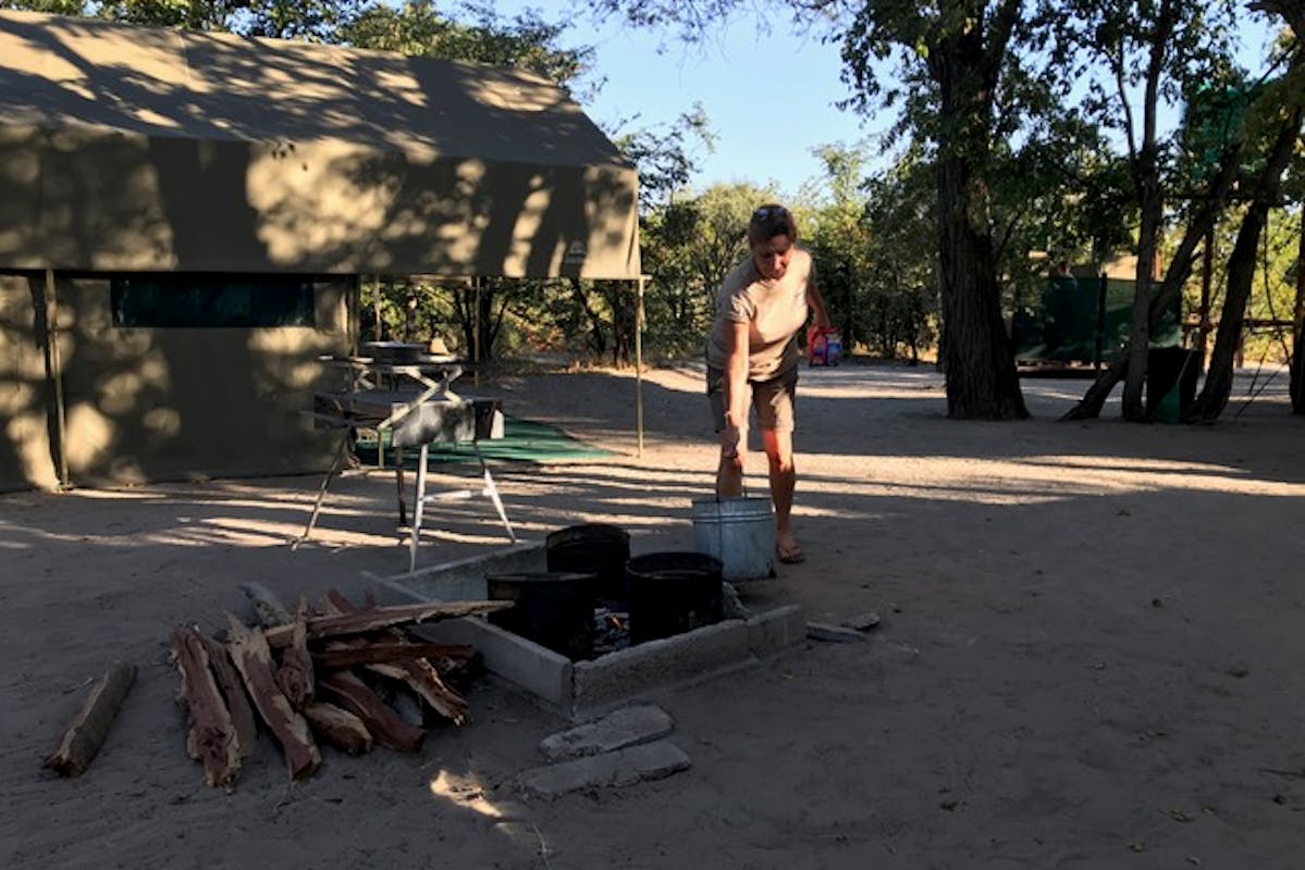 David Lawrence and Sue Allen: base camp in the Okavango