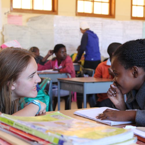 An ACE volunteer teaching in an African school