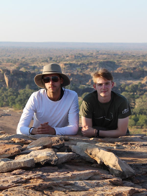 Two students posing at the top of the plains