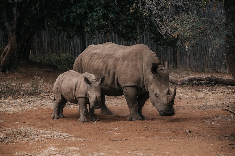Rhino and baby rhino