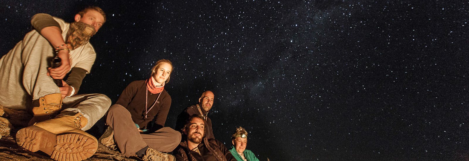 ACE volunteers stargazing outside