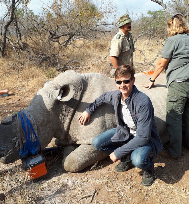 Benedict King: posing as a rhino is dehorned