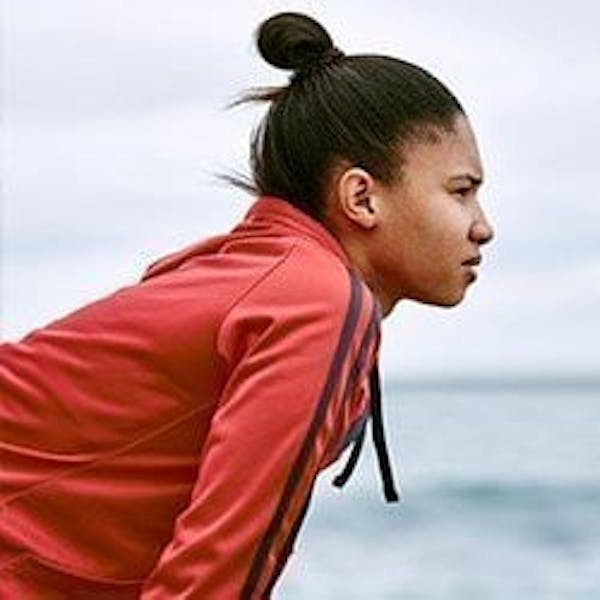A young woman in sportswear