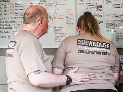 Terence and Victoria Fitzpatrick: at Care for Wild Africa, preparing rhino feed