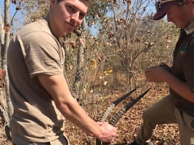 Jesse Burgess: posing with an antelope