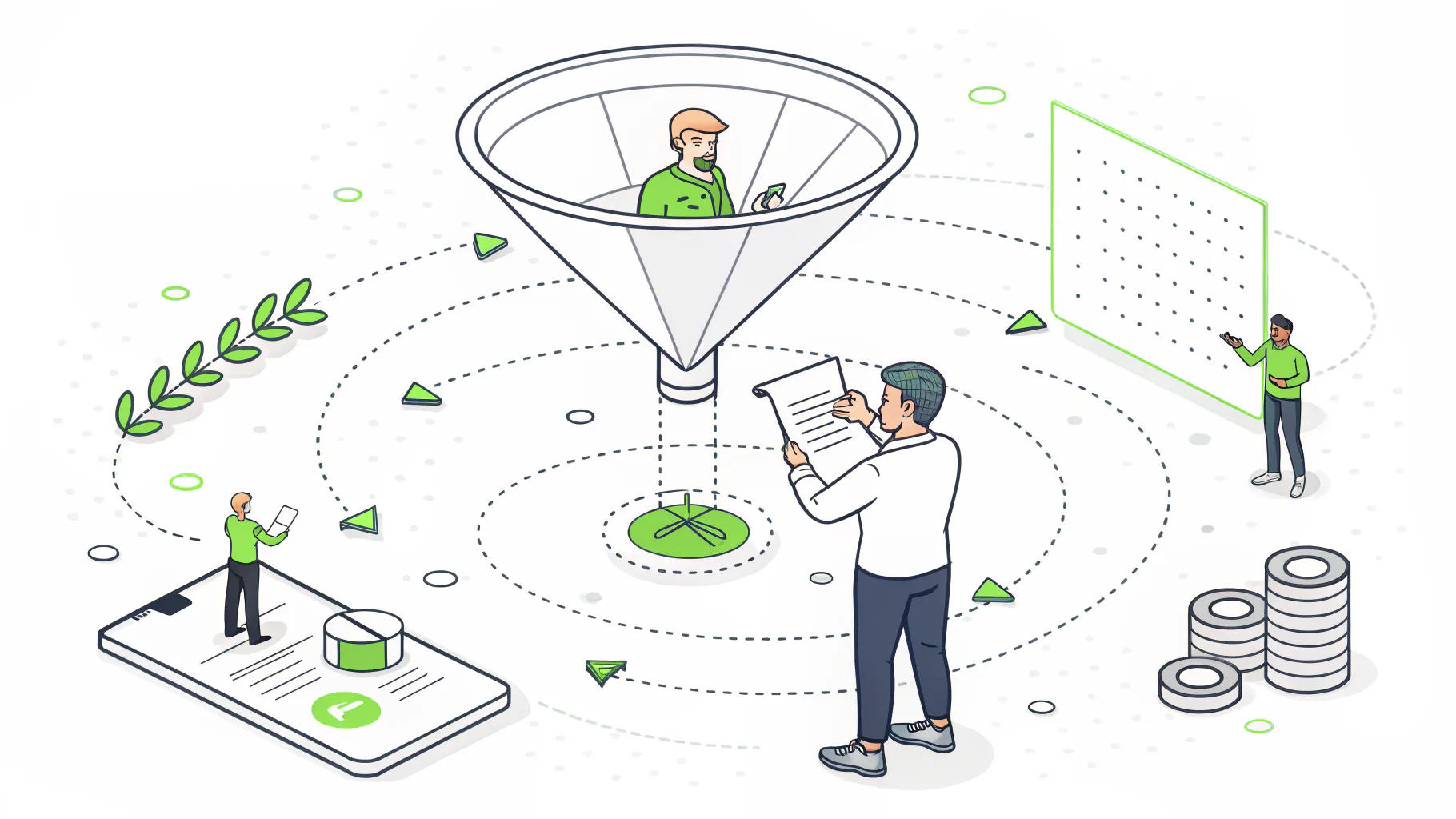 Continuous scanning feeding findings into a funnel that a penetration tester validates, shown as one connected security program