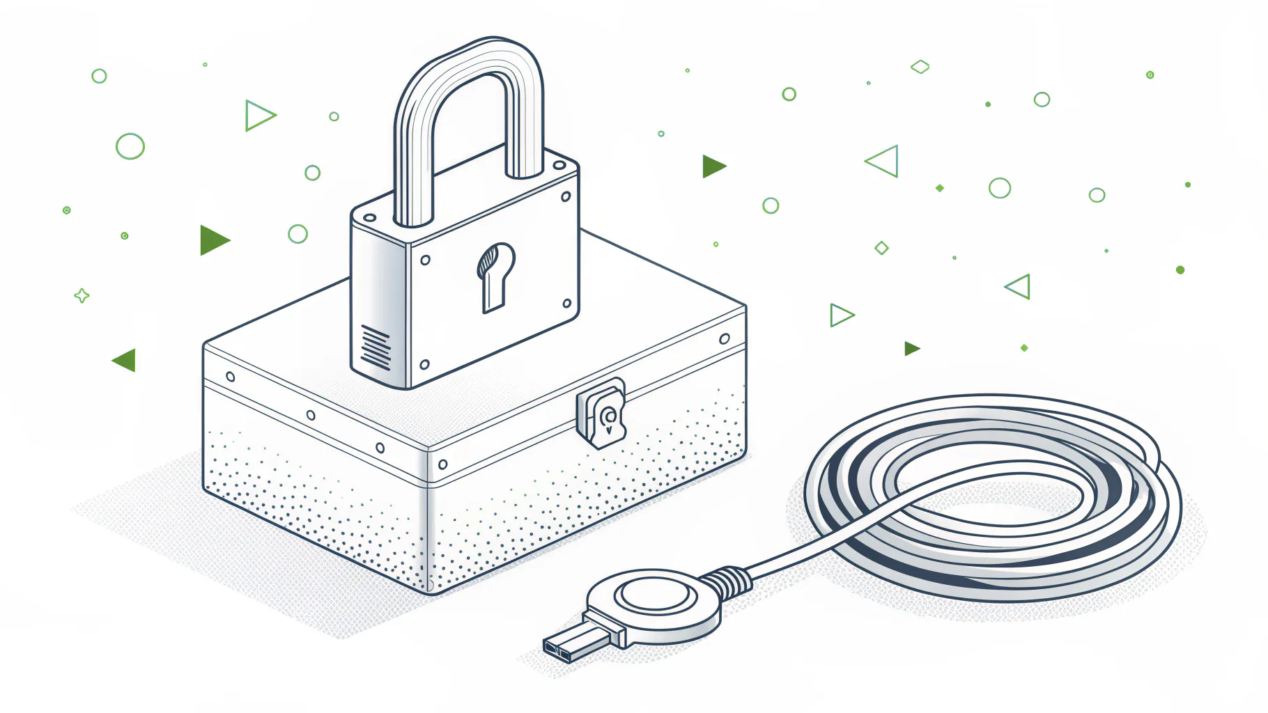 Padlock securing a network device, representing edge exposure