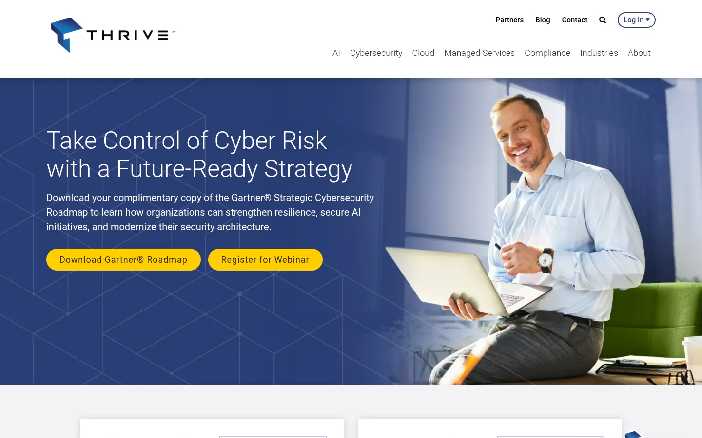 Thrive homepage, managed cybersecurity and next-gen firewall services