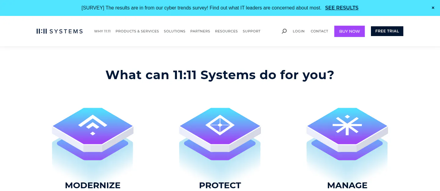 11:11 Systems disaster recovery as a service, homepage