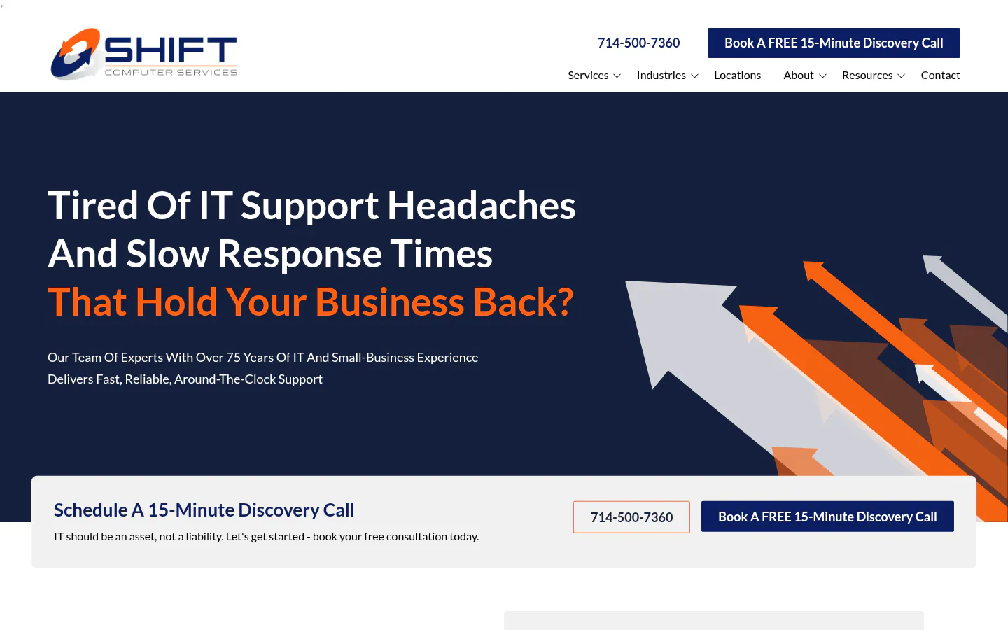Shift Computer Services homepage, captured October 12, 2026