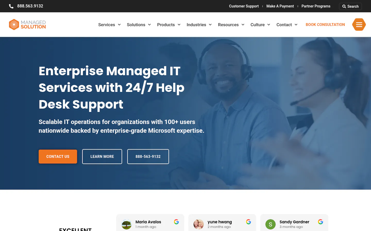 Managed Solution homepage, captured October 20, 2026