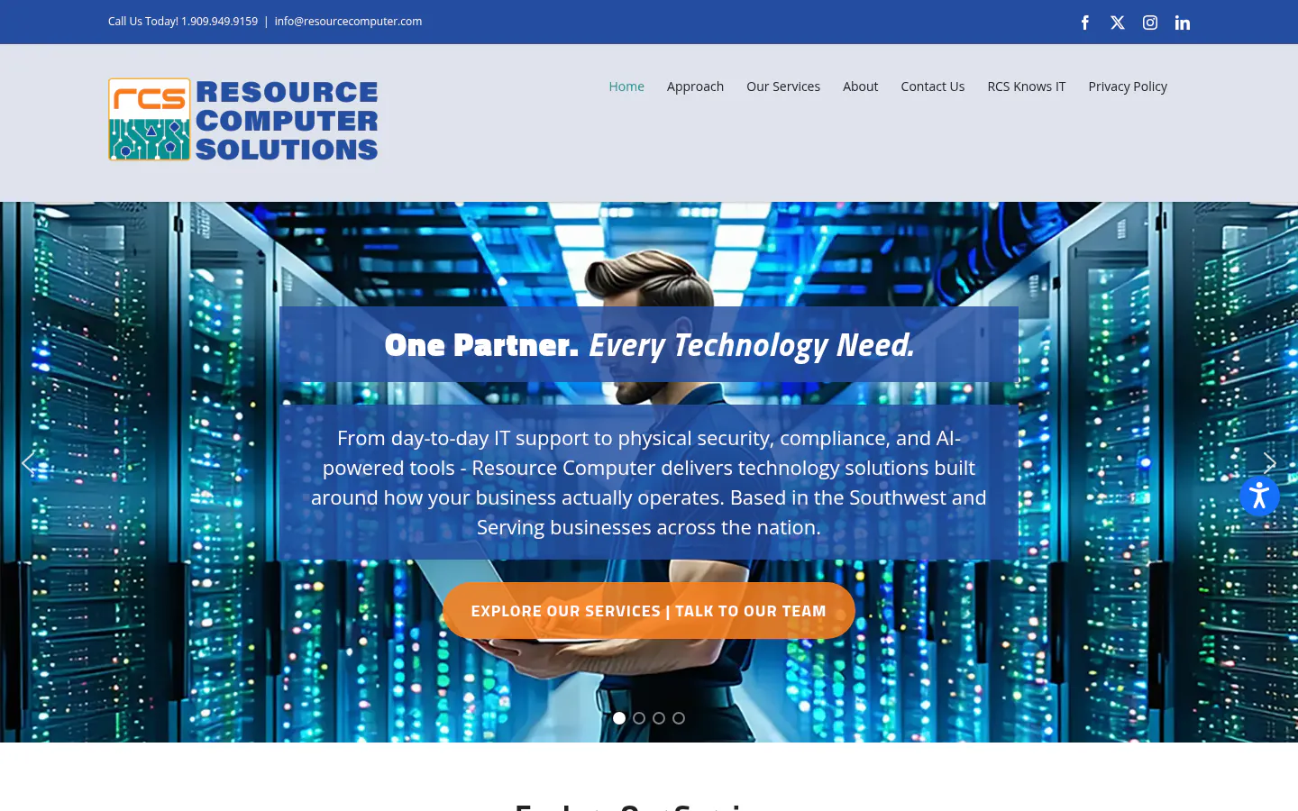 Resource Computer Solutions homepage, captured October 16, 2026