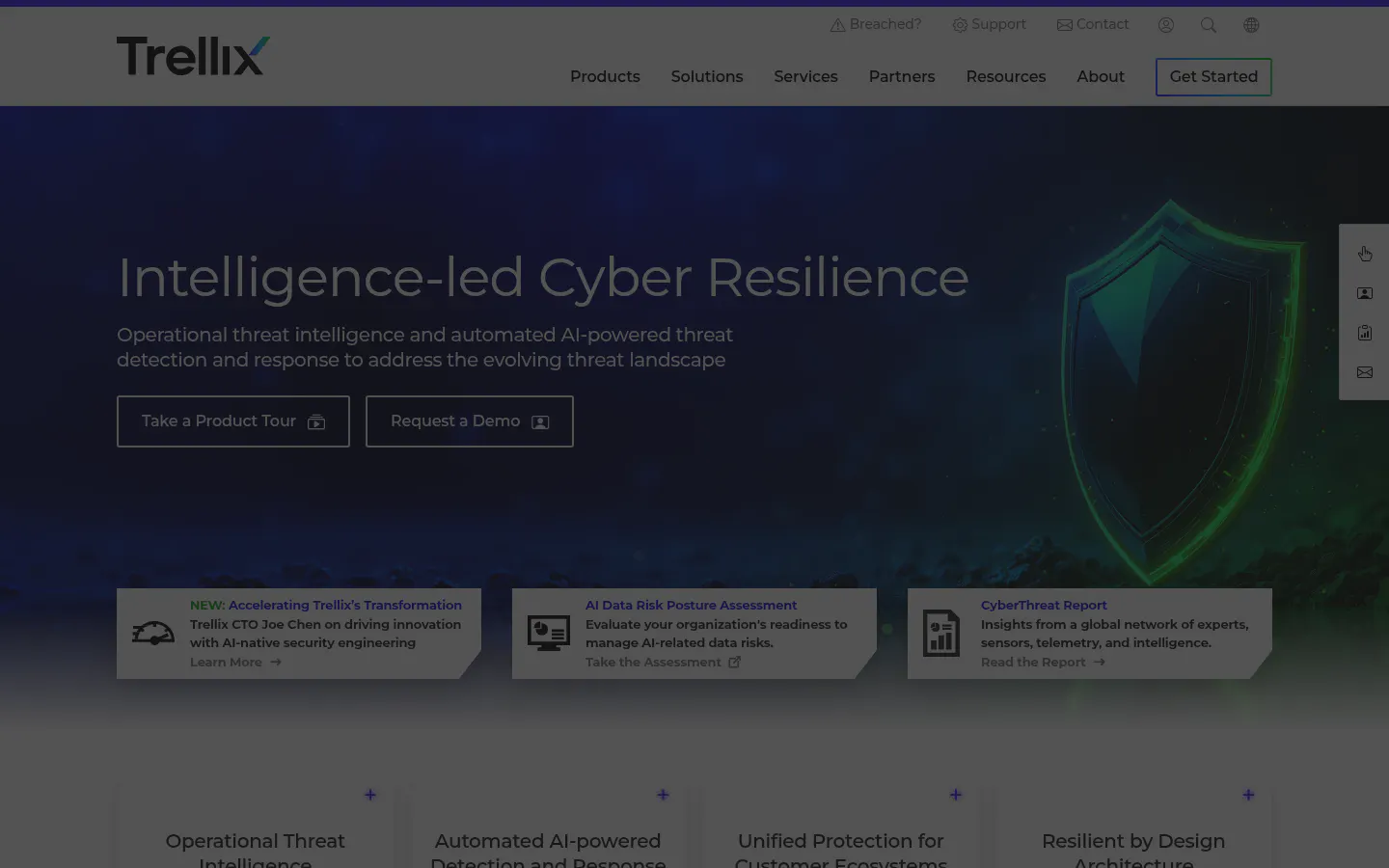 Trellix data loss prevention software homepage