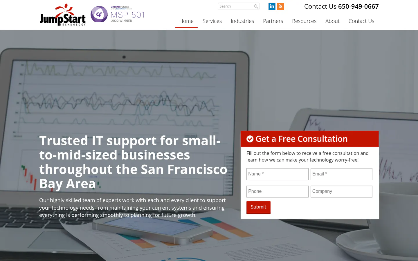 Jump Start Technology homepage, captured October 20, 2026
