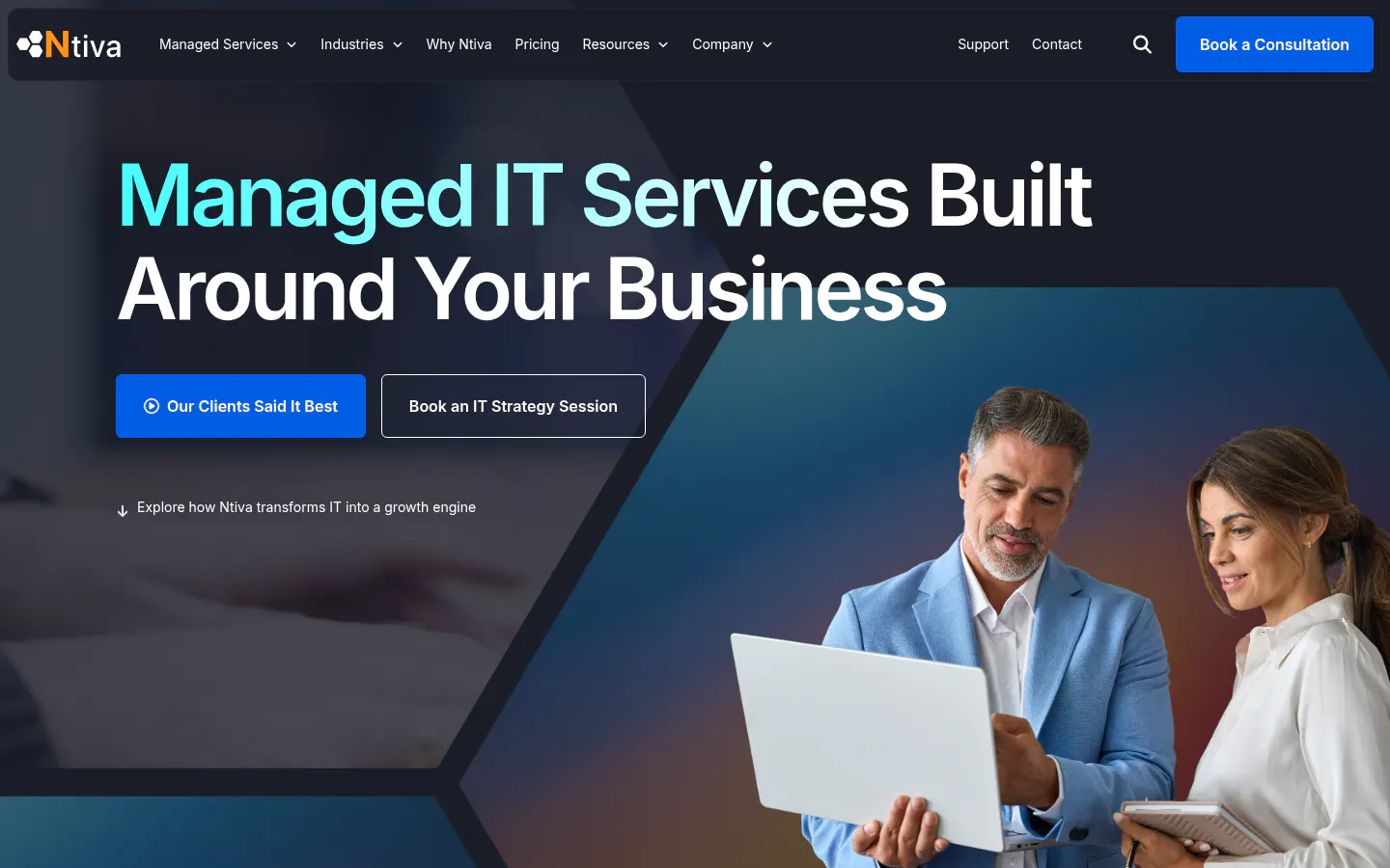 Ntiva managed IT for SEC and FINRA firms, homepage