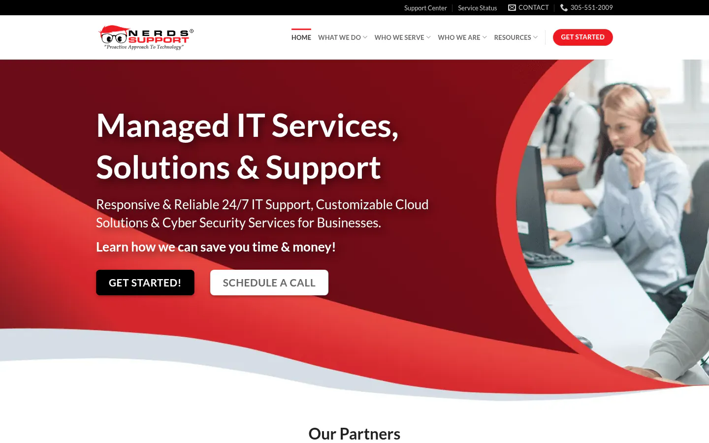 Nerds Support homepage, managed IT for accounting and CPA firms