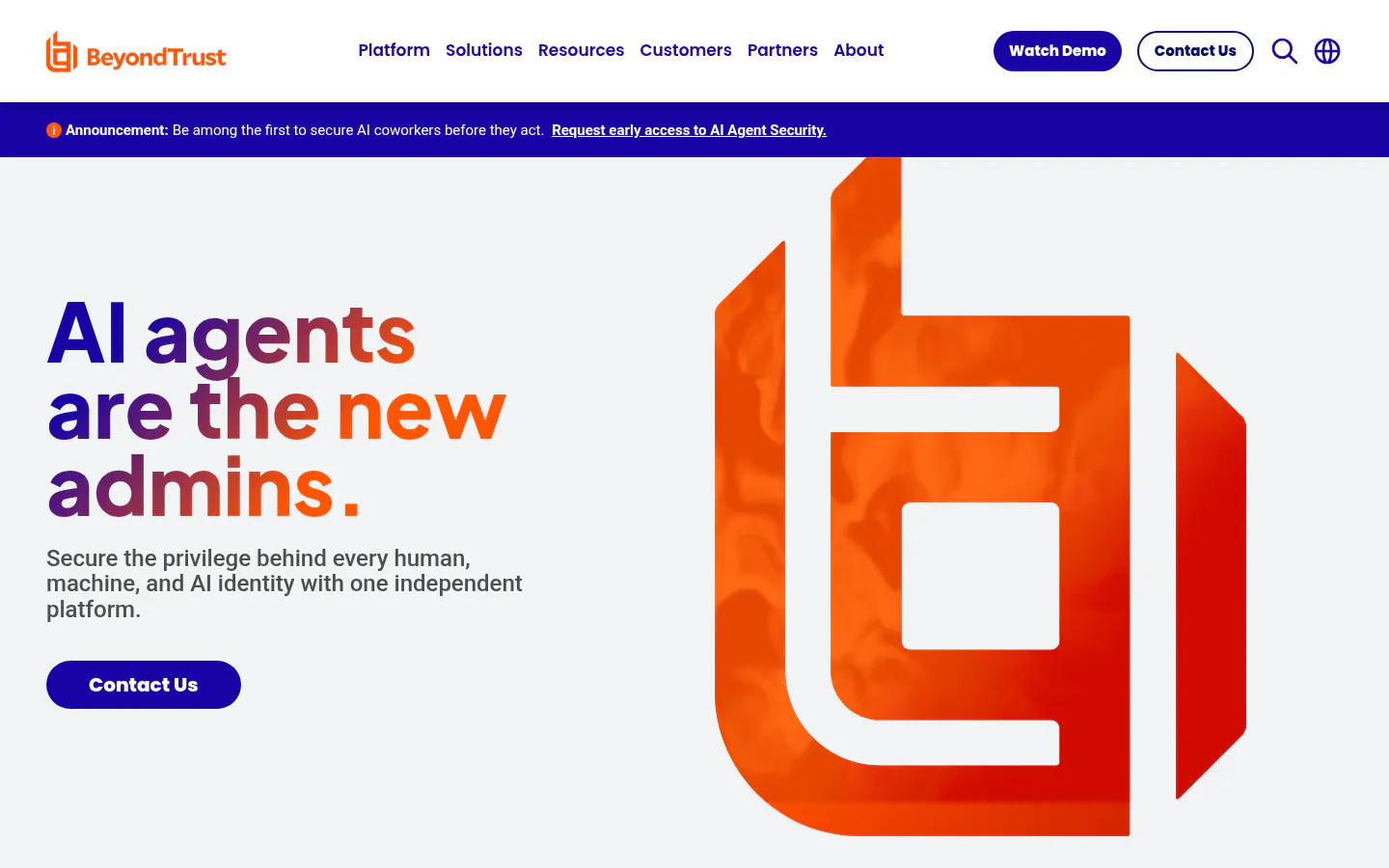 BeyondTrust privileged access platform homepage