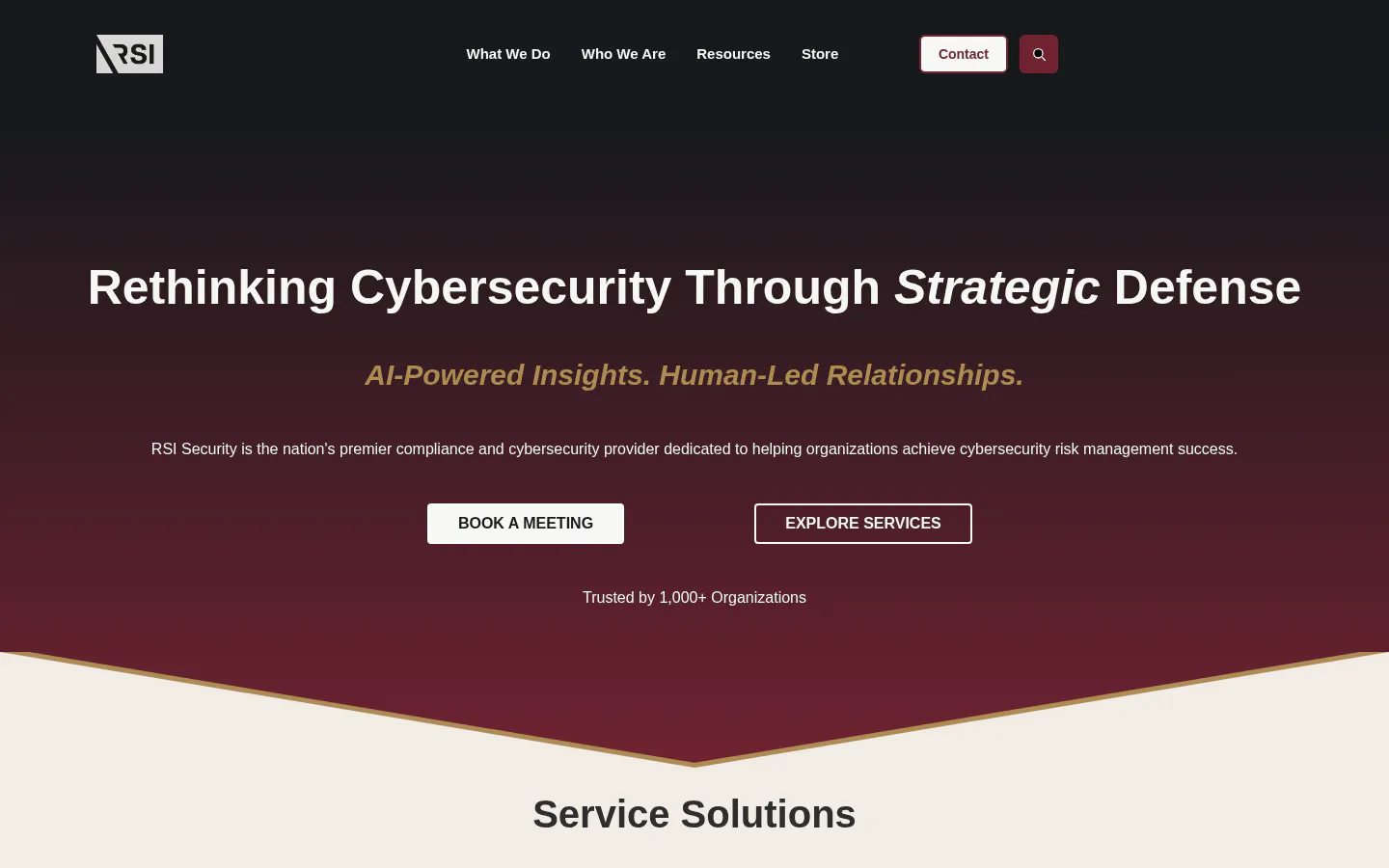 RSI Security homepage, IT compliance consulting firm