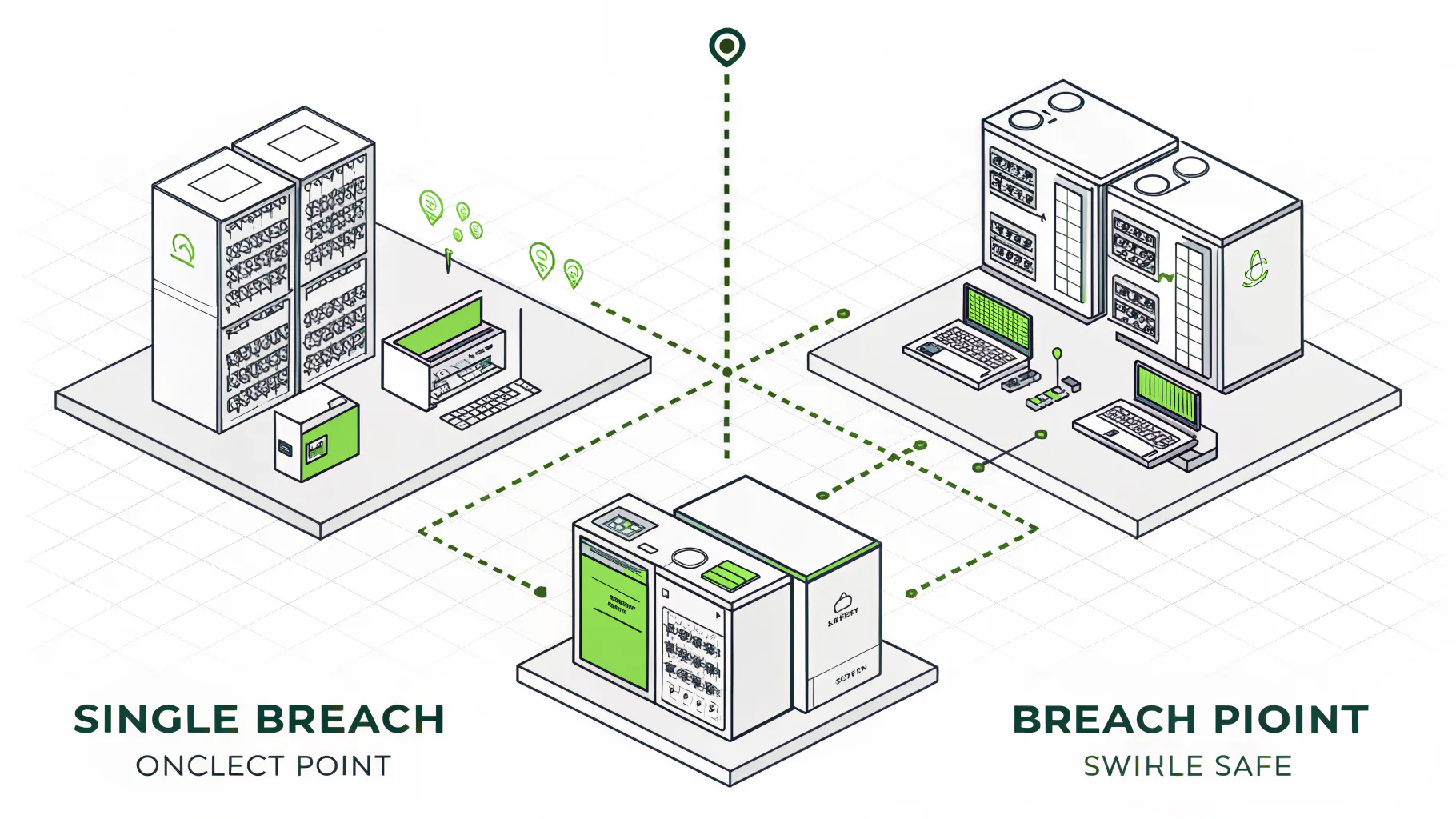 Flat network blast radius compared with segmented ZTNA containment.