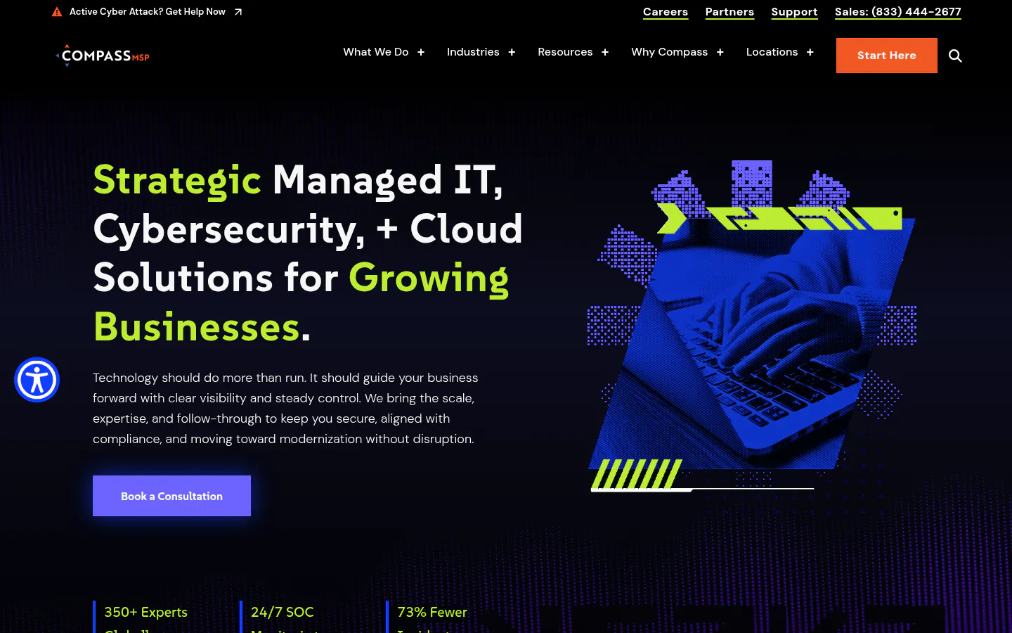 CompassMSP managed IT for wealth managers, homepage