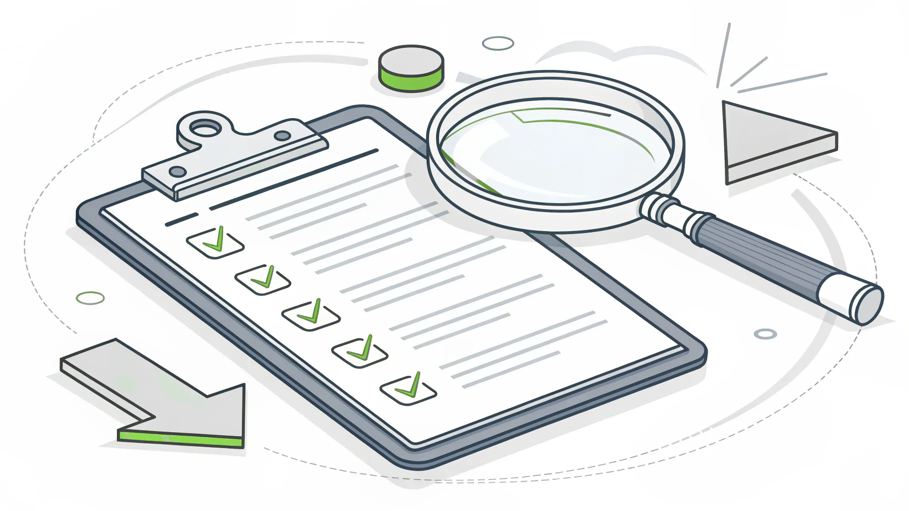 Risk register clipboard inside a yearly review cycle arrow