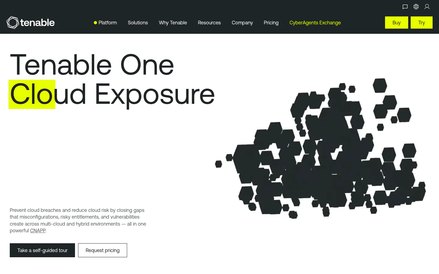 Tenable Cloud Security CNAPP product page homepage