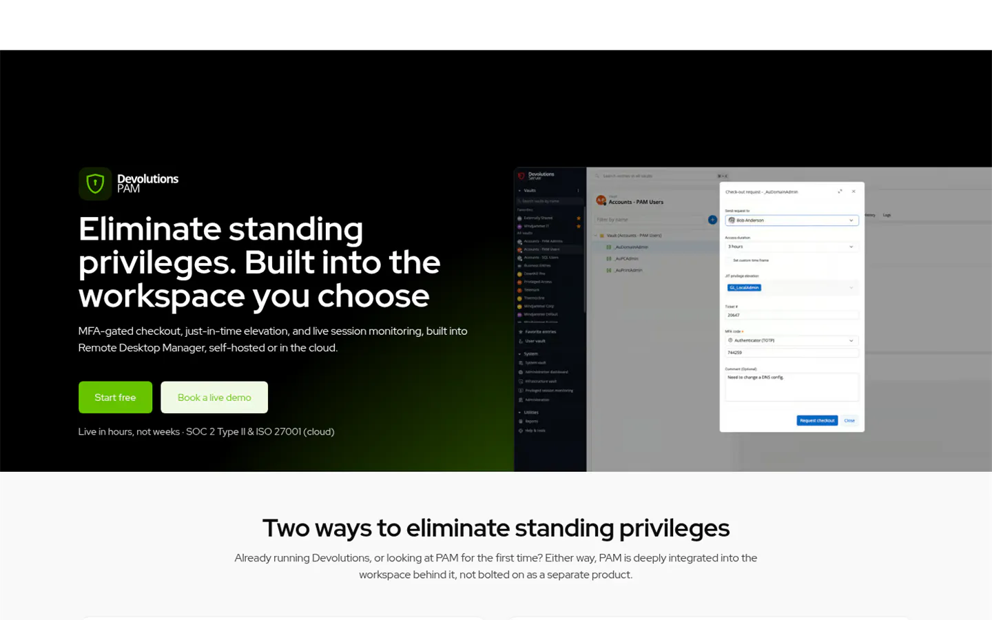 Devolutions PAM product page