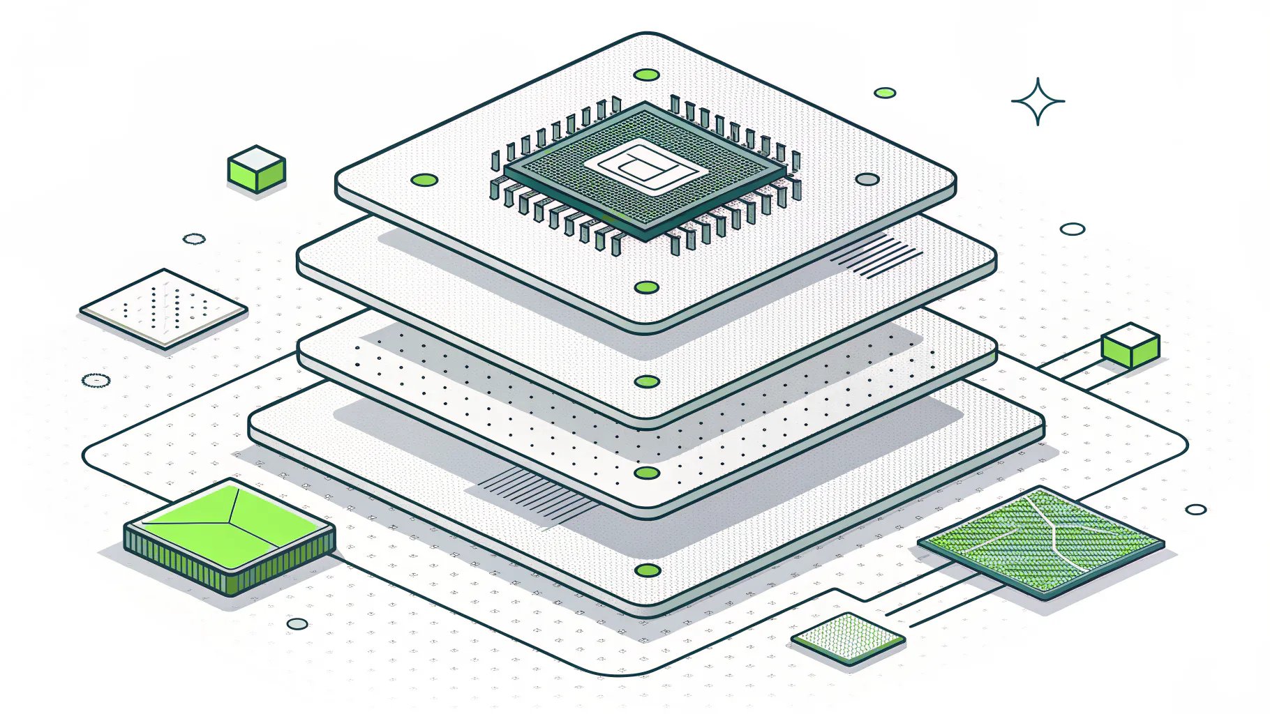 Illustration of an AI layer sitting on top of a structured workflow