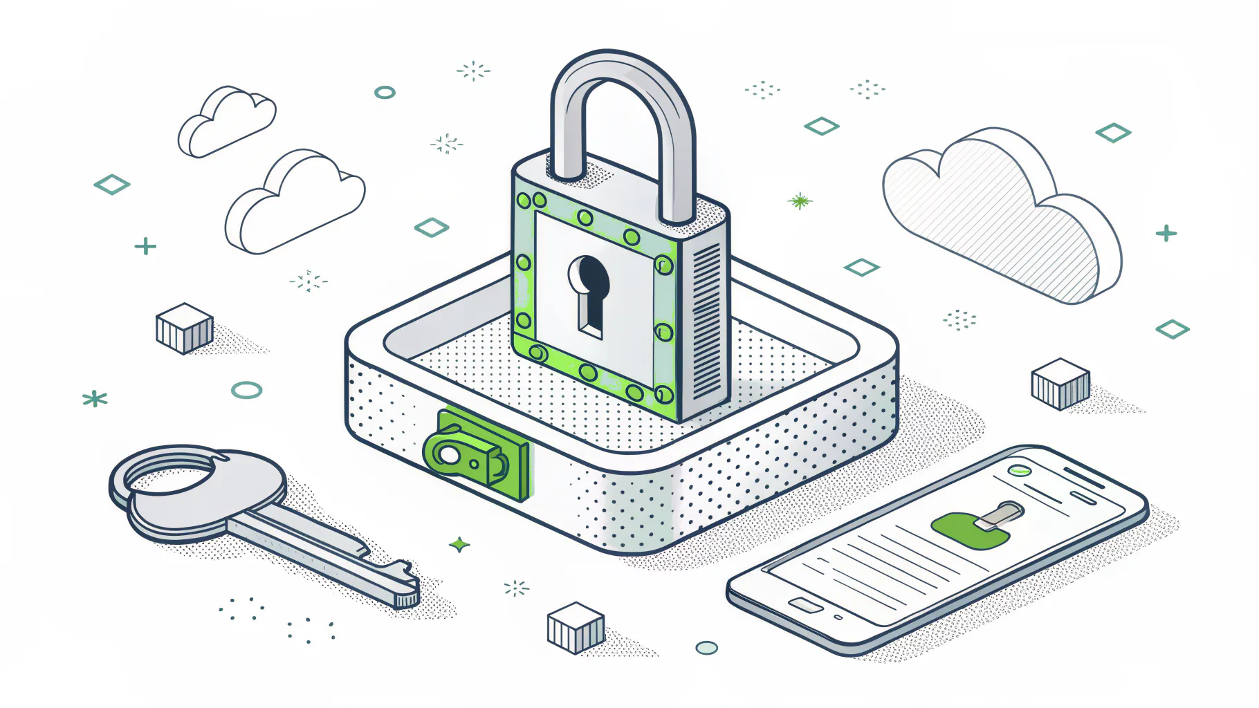 Illustration of the top cloud security risks including misconfiguration and stolen credentials