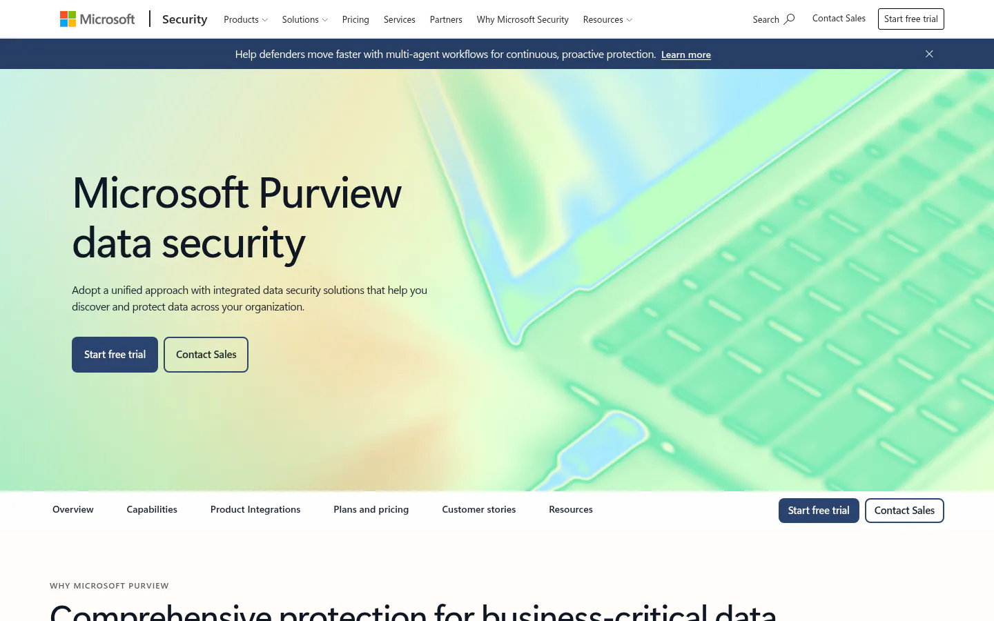 Microsoft Purview data loss prevention software product page