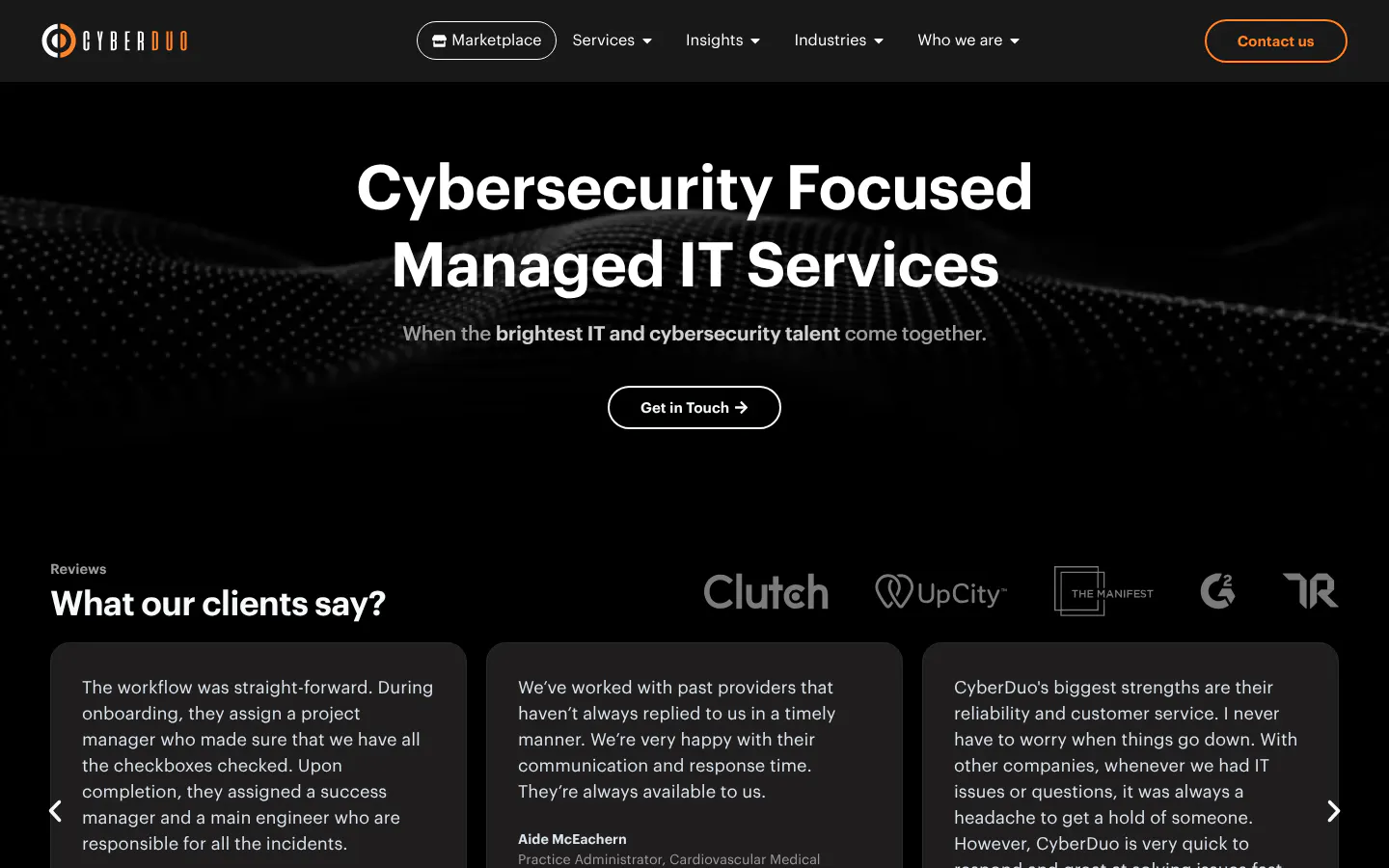 CyberDuo managed IT and cybersecurity for law firms in Los Angeles, homepage