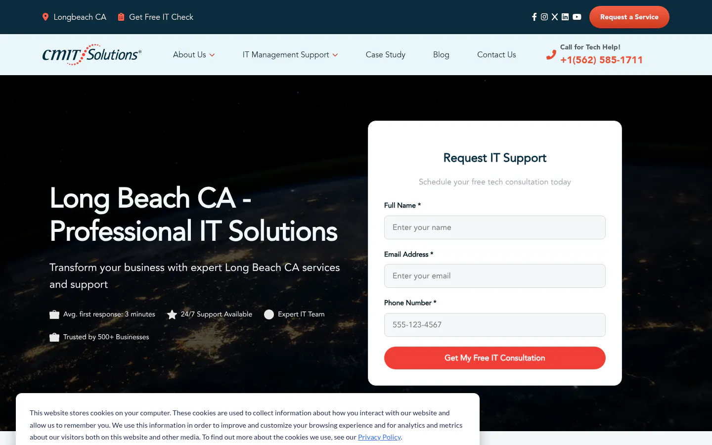 CMIT Solutions of Long Beach homepage, captured October 12, 2026