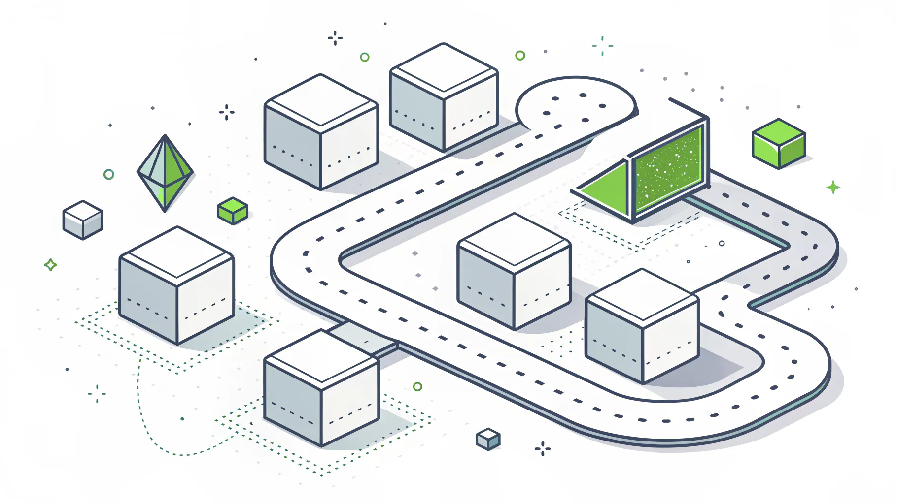 Workloads sorted along separate paths, one strategy per workload