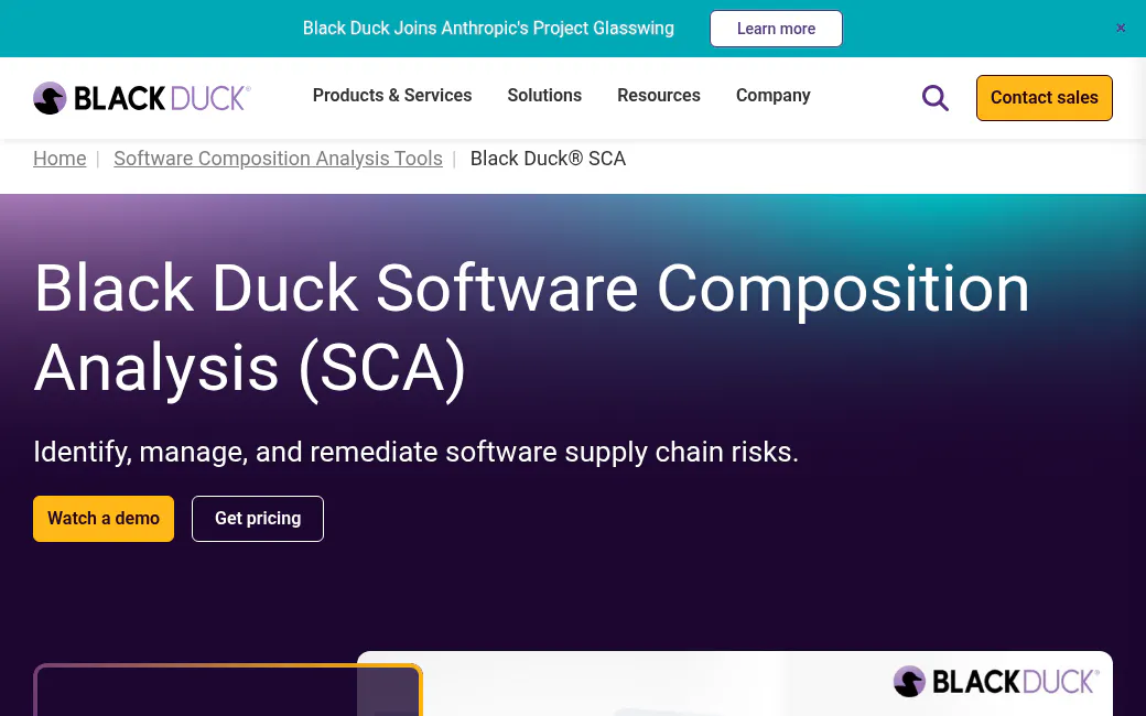 Black Duck Software Composition Analysis product page