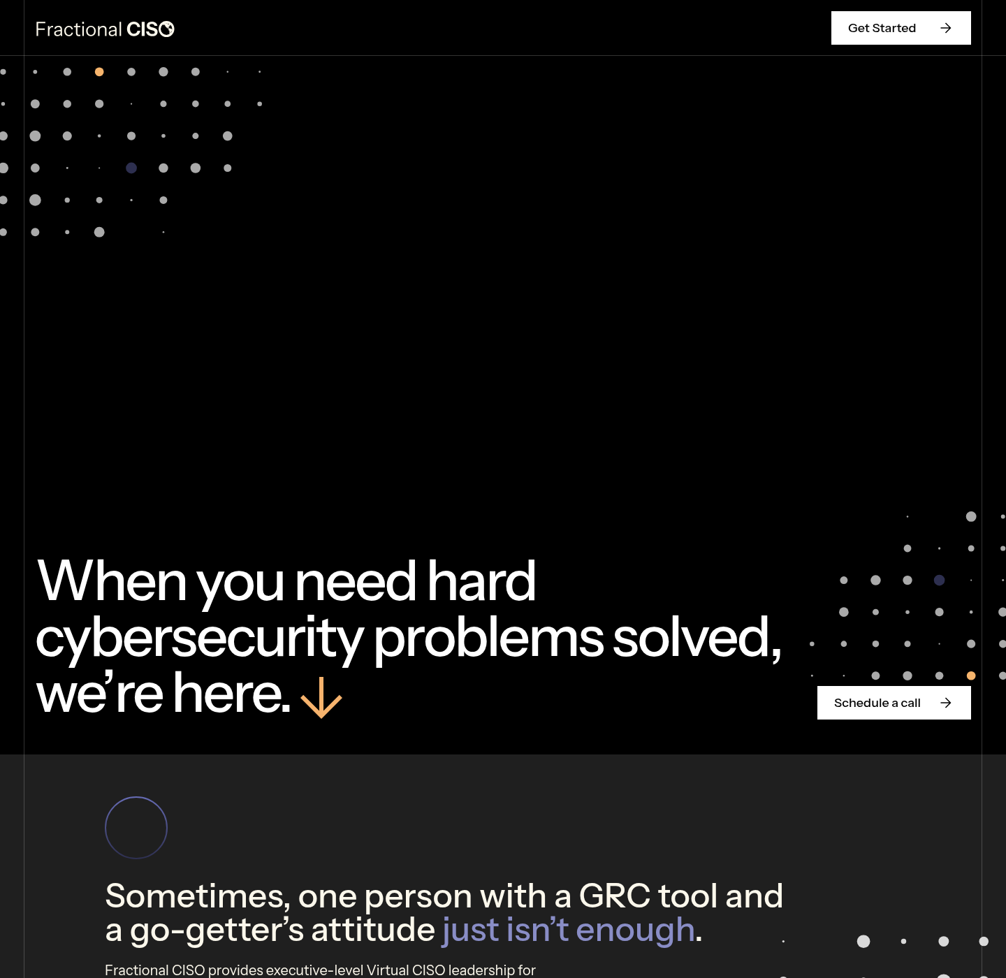 Fractional CISO homepage, IT compliance consulting firm