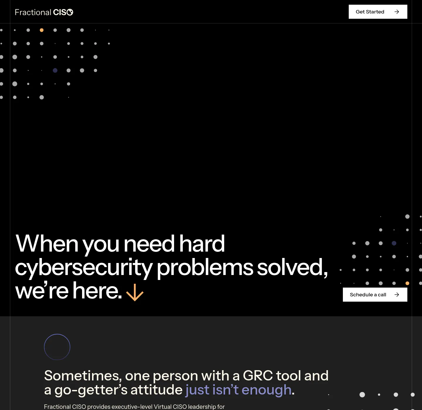 Fractional CISO homepage, IT compliance consulting firm